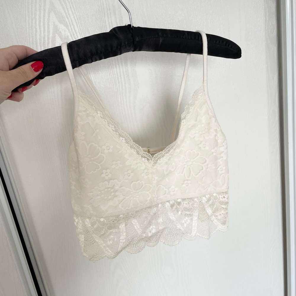 Bear Dance Cream Lace Crop Top